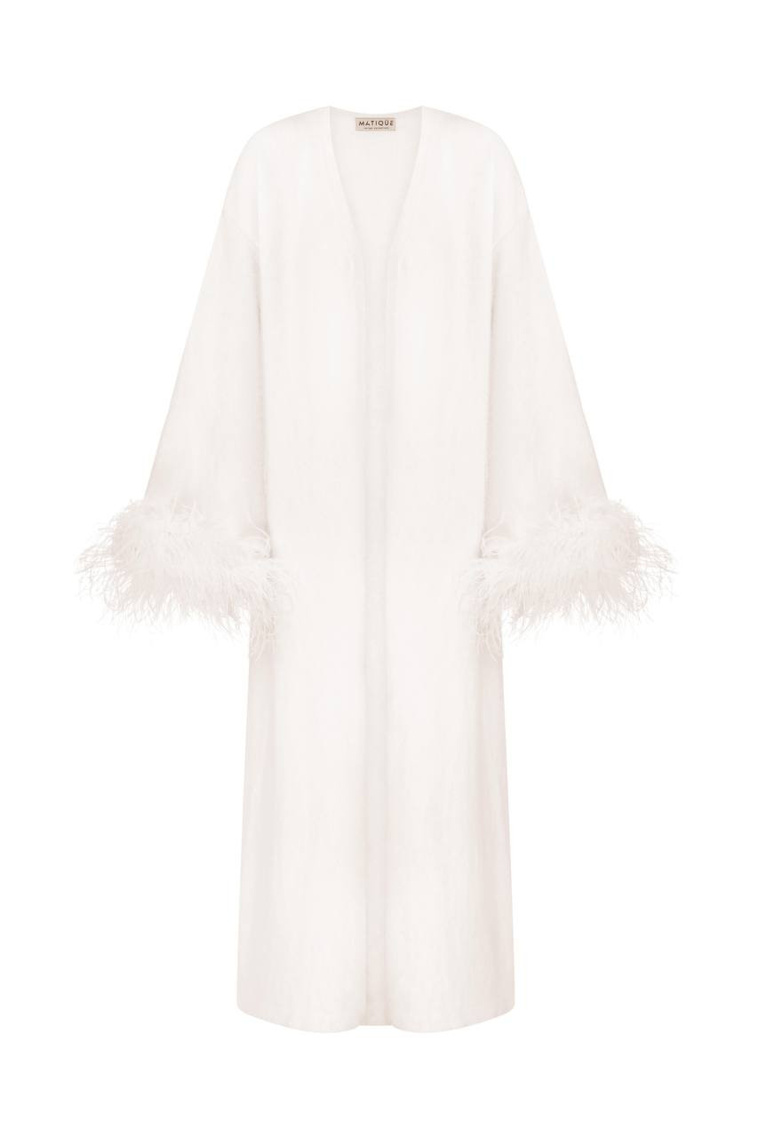 Frozen feather maxi cardigan